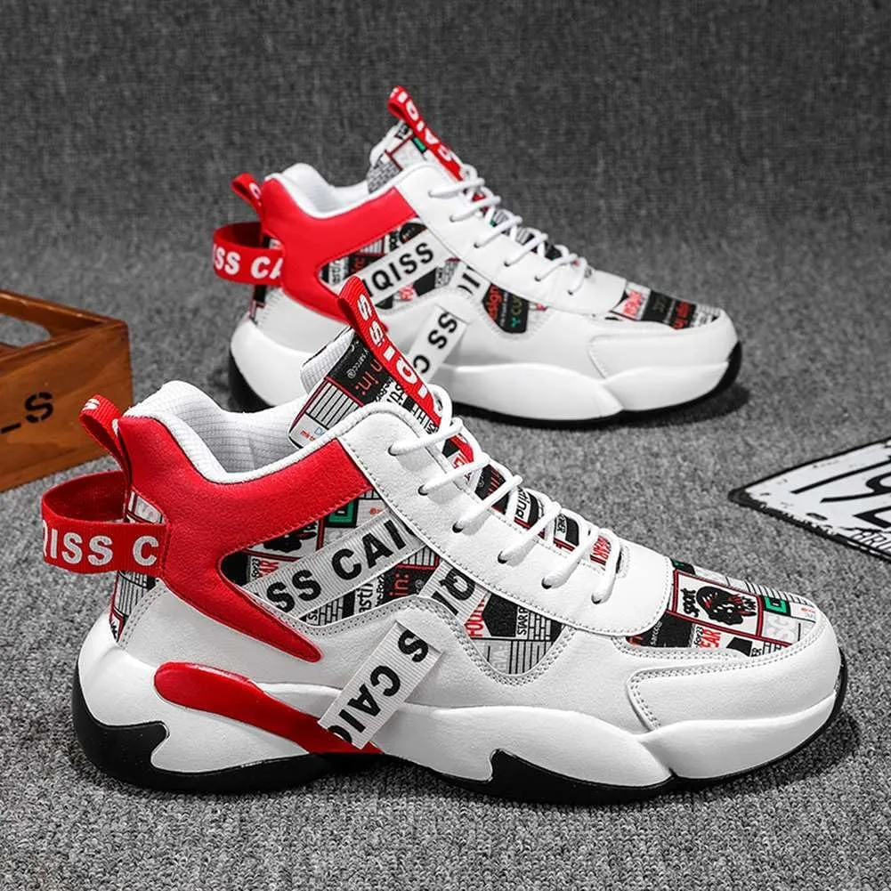 YAXE Unisex Lightweight High Top Basketball Shoes Running Sports Sneakers