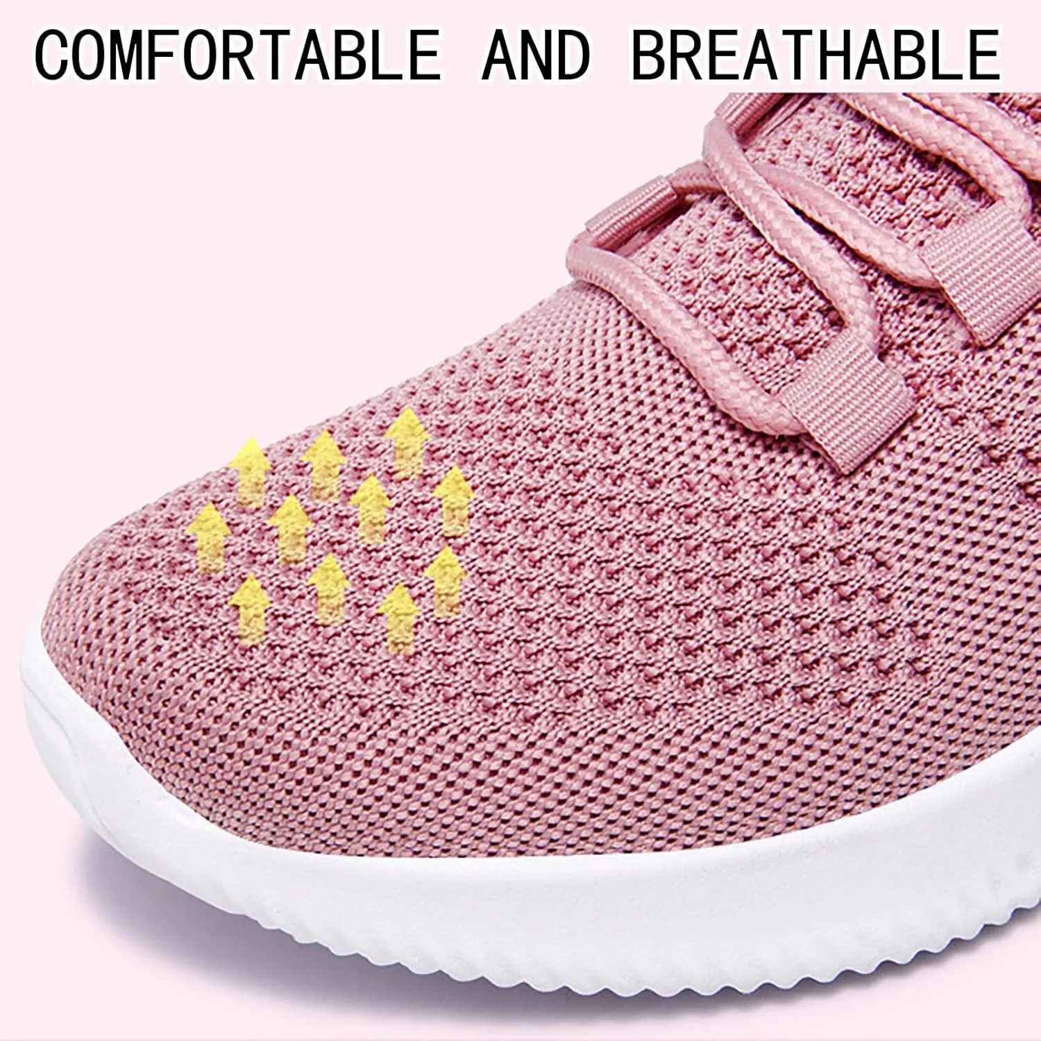 ZSpzx Comfy Sneakers for Women Arch Support Breathable Mesh Knit Air Cushioned Walking Shoes Non Slip Jogging Tennis Sneaker Lightweight Plantar Fasciitis Footwear for Gym Travel Daily Wear