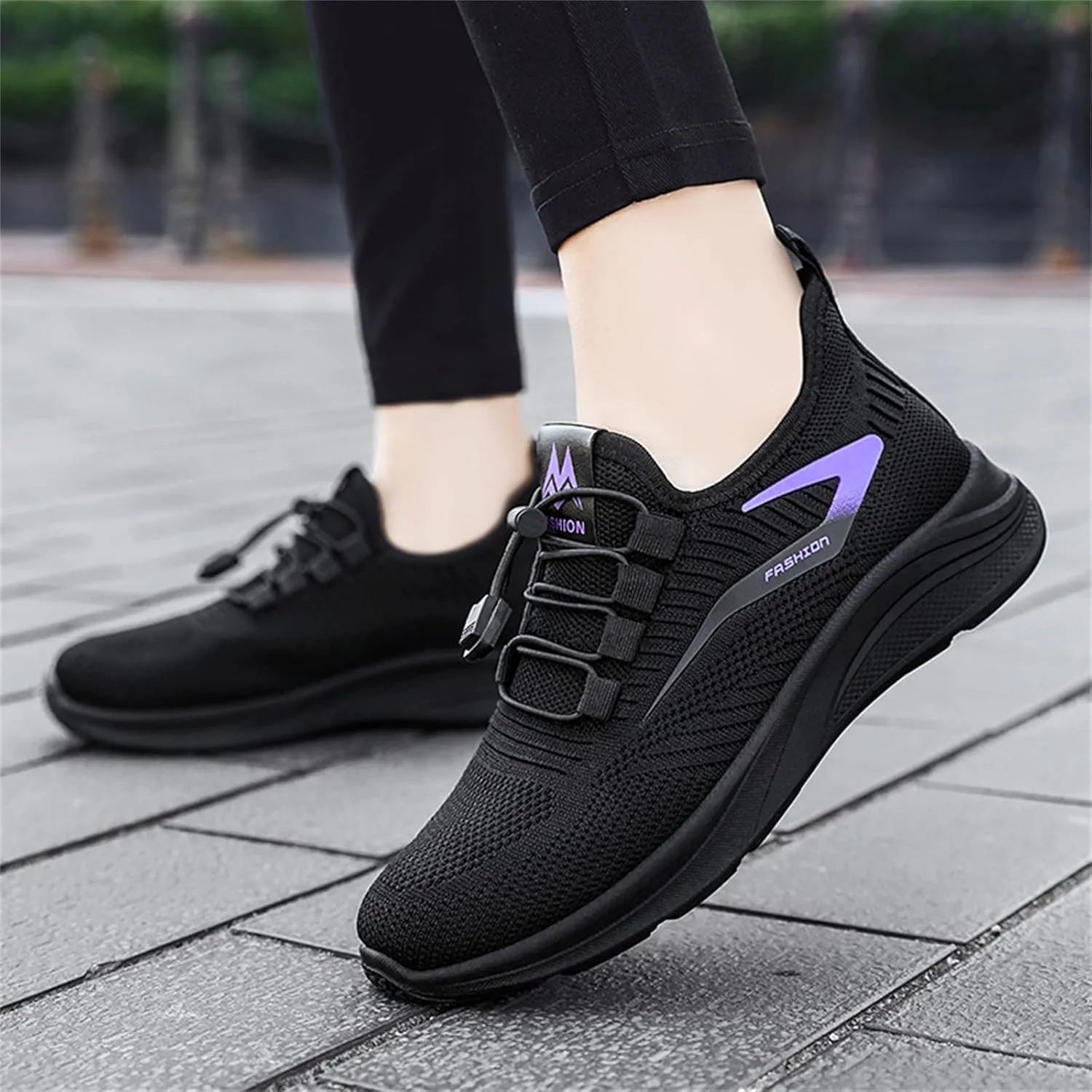 ZSpzx Running Shoes for Women Lightweight Air Cushioned Tennis Sneakers Non Slip Breathable Mesh Gym Workout Sneakers Ladies Walking Plantar Fasciitis Slip On Shoes for Gym Travel Daily Wear