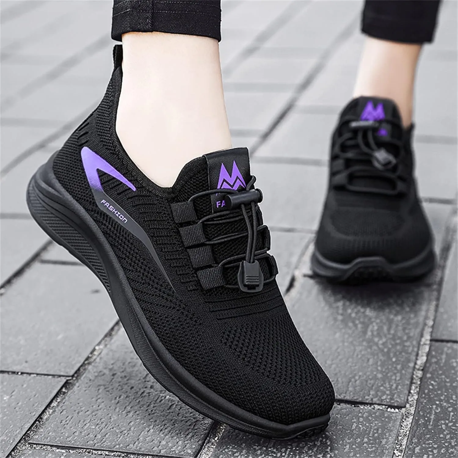 ZSpzx Running Shoes for Women Lightweight Air Cushioned Tennis Sneakers Non Slip Breathable Mesh Gym Workout Sneakers Ladies Walking Plantar Fasciitis Slip On Shoes for Gym Travel Daily Wear